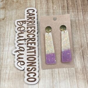 Iridescent Opal to Lavender Dangle Earrings